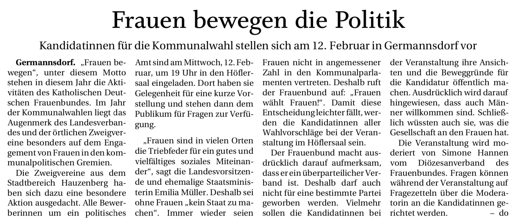 Frauen bewegen die Politik